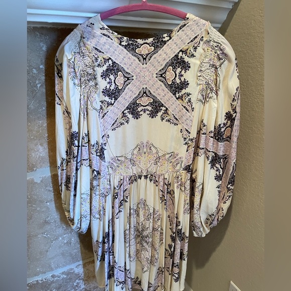 NWT Free People Girl Talk Balloon Slv Tunic or Dress Boho Western Festival M - Picture 2 of 9